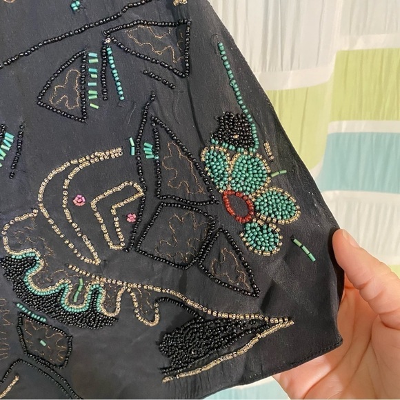 Nanette Lepore Silk Beaded Dress Damaged Sz 4 - Picture 10 of 12